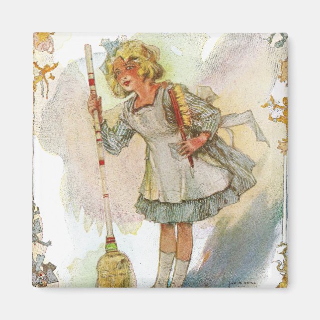 Dorothy Do Housework Vintage Oz Magnet (Framsidan)