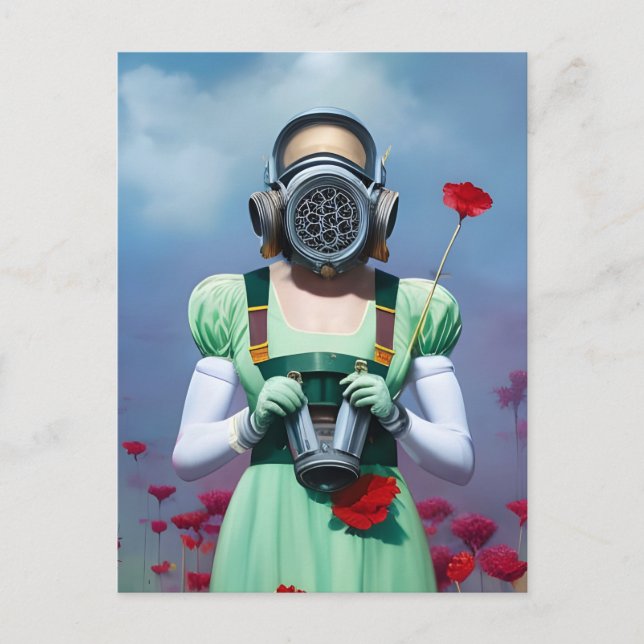 Dorothy i en gasmask i Poppies Vykort (Framsida)