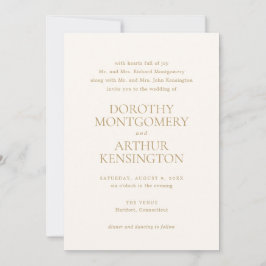 Dorothy Ivory och Guld Elegant bröllop Inbjudningar