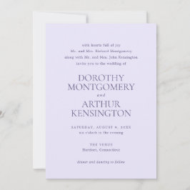 Dorothy Lilac Elegant bröllop Inbjudningar