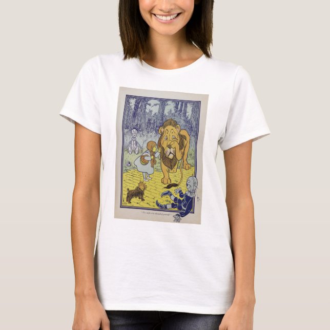 Dorothy och det fega lejont från Wizard of Oz Tee (Framsida)