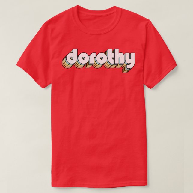 Dorothy Retro Regbow Typography Faded Stil T Shirt (Design framsida)