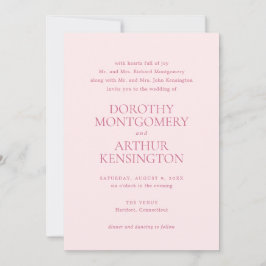 Dorothy Rosa Elegant bröllop Inbjudningar