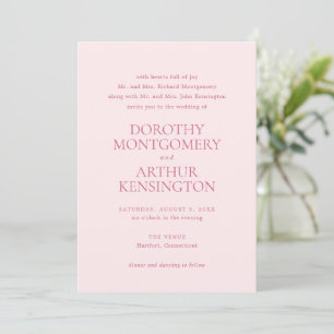 Dorothy Rosa Elegant bröllop Inbjudningar