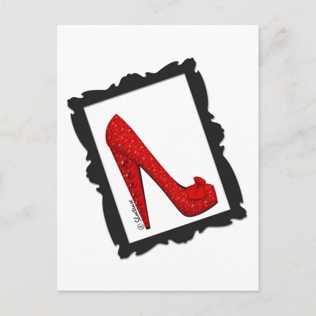 Dorothys Framed Ruby Red Heels Vykort (Framsida)