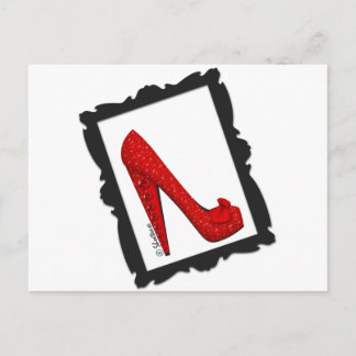 Dorothys Framed Ruby Red Heels Vykort