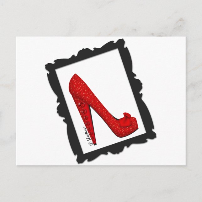 Dorothys Framed Ruby Red Heels Vykort (Framsida)