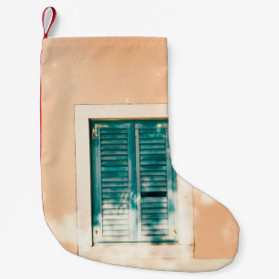 Dörr av grönt liten julstrumpa
