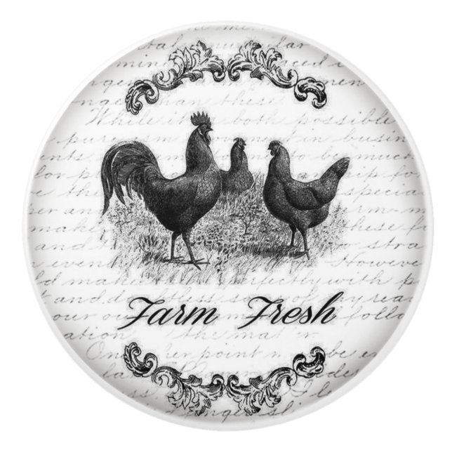 Dörr- eller draghandtag i vintage-design knopp (Framsidan)