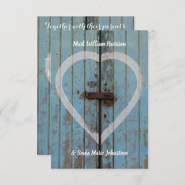 Dörr för Rustic land Inbjudningar (Fram/baksida)