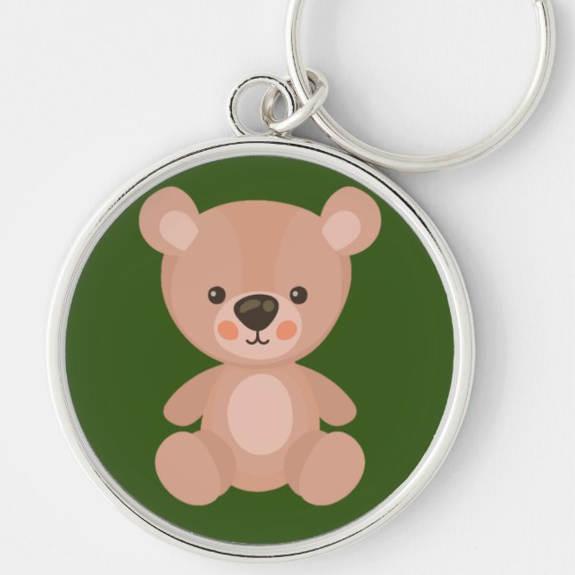 Dörr för uttjänta djur - Teckendesign Rund Silverfärgad Nyckelring (Framsidan)