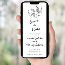 Dörr för Whimsical Heart Locket Sketch Digital STD Inbjudningar