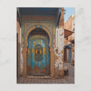 Dörr i Fez Marocko Travel Vykort