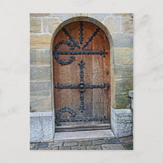 Dörr på den Neuschwanstein slottvykortet Vykort