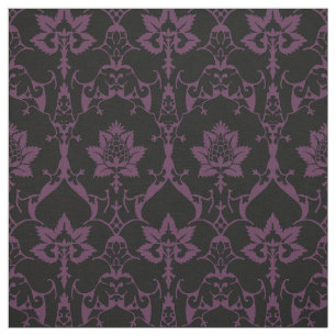 Dörr- Renaissance Damask, Black and Eggplant Tyg