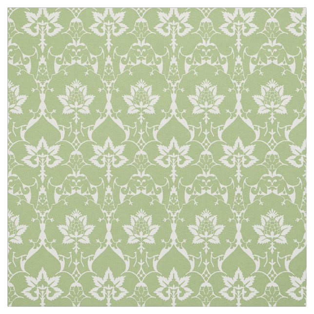 Dörr- Renaissance Damask, Vår Grönt Tyg (Provkarta)