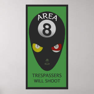 Dörraffisch för område åtta poster