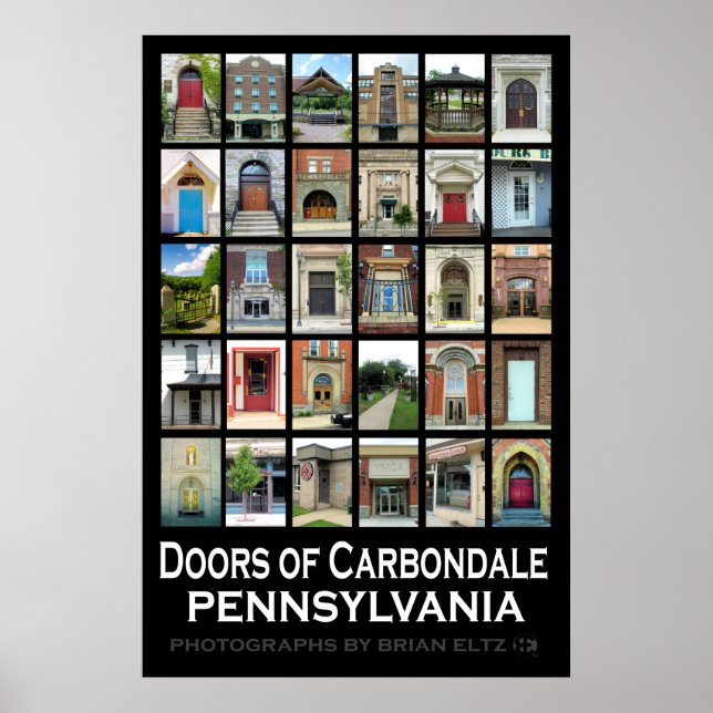 "Dörrar av Carbondale Pennsylvania" Poster (Framsidan)