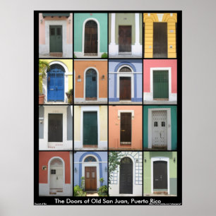 Dörrar av gammal San Juan Poster