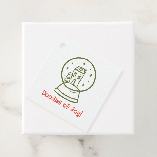 Dörrar av Joy Hand-Drawn-julafton Gåvor Etiketter (På plats)