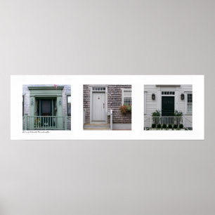 Dörrar av Nantucket, Massachusetts Triptych Poster