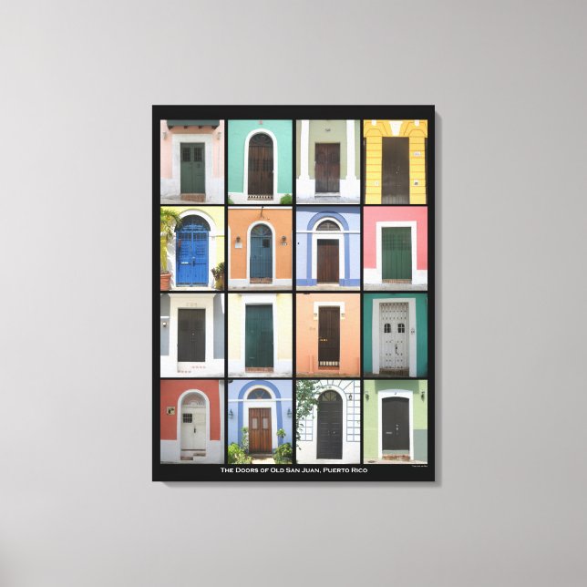 Dörrar i gamla San Juan, Puerto Rico WC Canvastryck (Framsida)