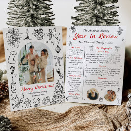 Dörrår i granskningskort - översikt över år Quirky Julkort