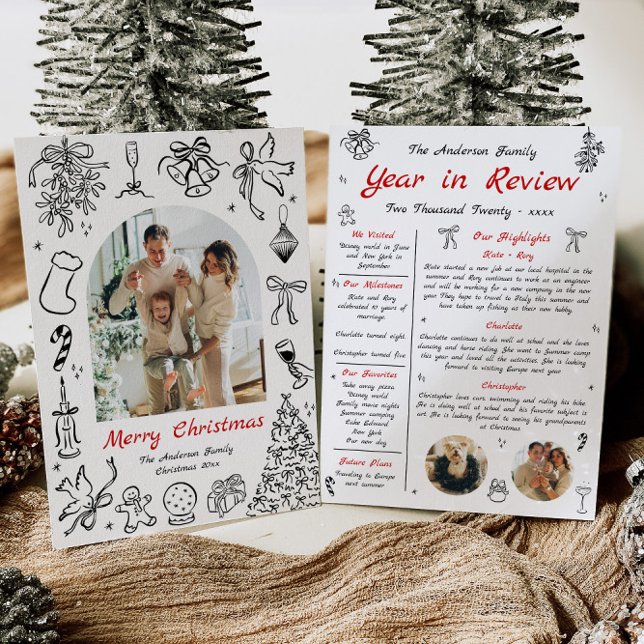 Dörrår i granskningskort - översikt över år Quirky Julkort (Skapare uppladdad)