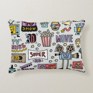 Dörrar i TV-serien: Lustigt Vintage Set. Prydnadskudde