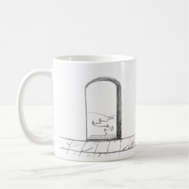 Dörrar öppnades och stängdes Skissade och hade rit Kaffemugg