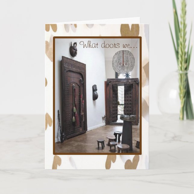 Dörrar på Äventyr/ A Valentindagskort Helgkort (Framsida)