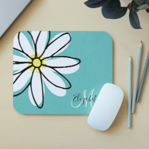 Dörrdragd Daisy Vit Rosa Monogram Cute Musmatta