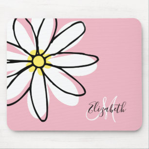 Dörrdragd Daisy Vit Rosa Monogram Cute Musmatta