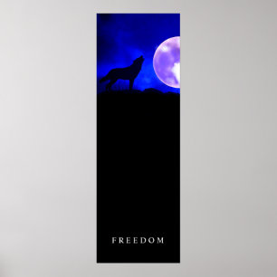 Dörren Black Blue Motivational Freedom Varg Poster