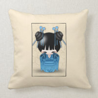 Dörren Cute Japanskt Kokeshi, blå