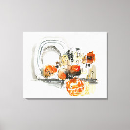 Dörren för modern frånkoppling av Orange Canvastryck