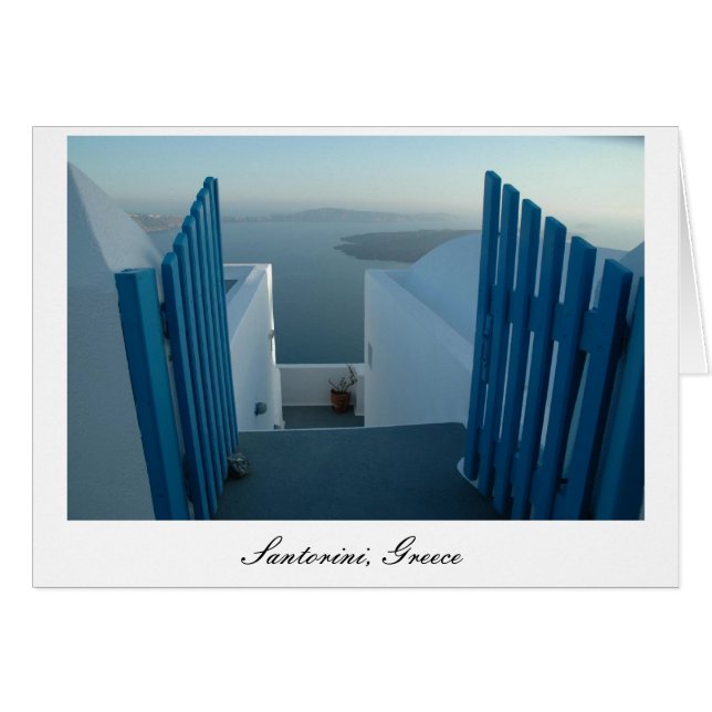 Dörren till Santorini Hälsningskort (Framsidan Horizontal)