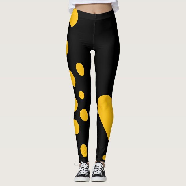 Dörrformer fet gult svart leggings (Framsida)