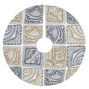 Dörrgeometri, vintagens abstrakt mönster. julgransmatta borstad polyester