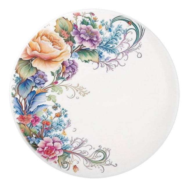 Dörrhandtag Blommig  Knopp (Framsidan)