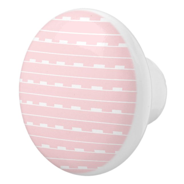 Dörrhandtag Rosa & Vit Randig Fyrkantig Knopp (Höger)