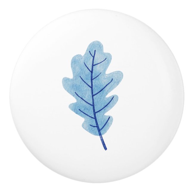 Dörrhandtags Blåa Blad Knopp (Framsidan)