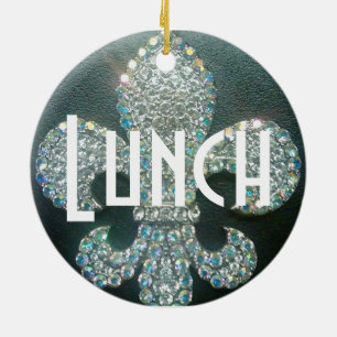 Dörrhängare "möte/lunch ", julgransprydnad keramik