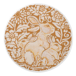 Dörrknapp för vit kanin i guld-Gult Knopp