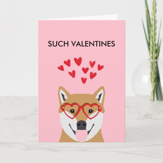 Dörrkort Valentineser - kärlek hundar shiba inu Helgkort (Framsida)