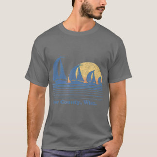 Dörrlänets WI Sailboat T Vintage 80s Sunset Shirt