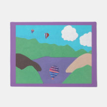 Dörrmatta med bergscen och Sjö-scenen