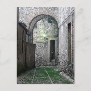 Dörröppning i den Erice Sicily vykortet Vykort