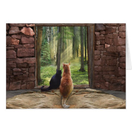 Dörröppning in i för evigt hälsningskort