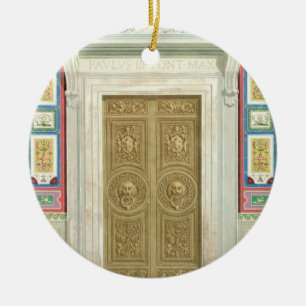 Dörröppning till Raphael-loggiaen på Vaticanen, Julgransprydnad Keramik